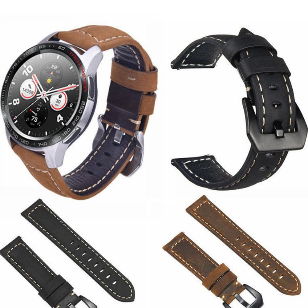 Bakeey 22mm Genuine Leather Strap Replacement Watch Band for Huawei Honor magic - NO.1