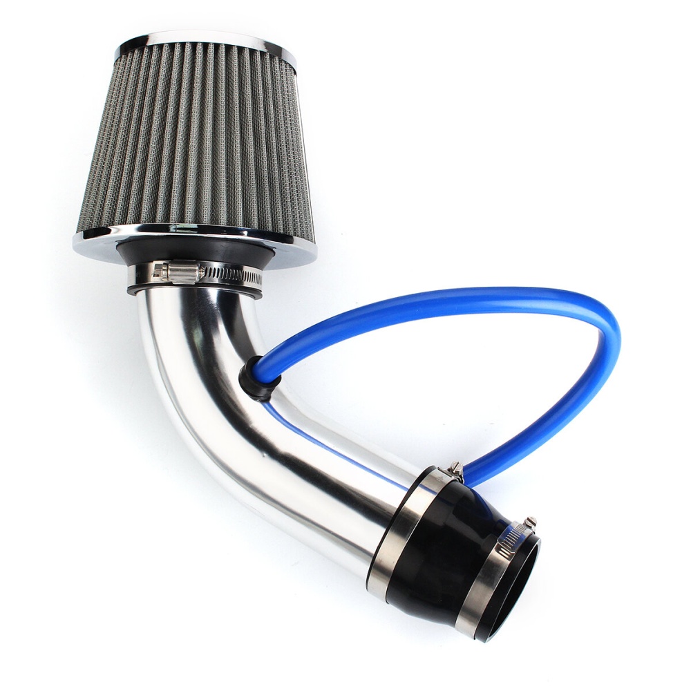 3 Inch Universal Car Cold Air Intake Filter Aluminum Induction Kit Pipe Hose System Silver - Image 2