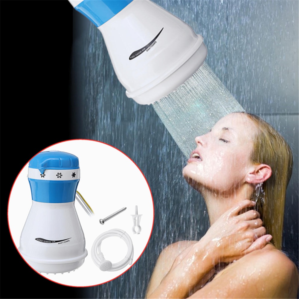 110V/220V Electric Shower Head Instant Water Heater With Hose Bracket 5400W - 220V - Image 2