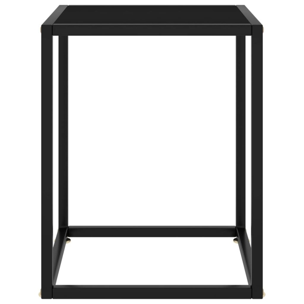 Tea Table Black with Glass 15.7"x15.7"x19.7" - Image 2