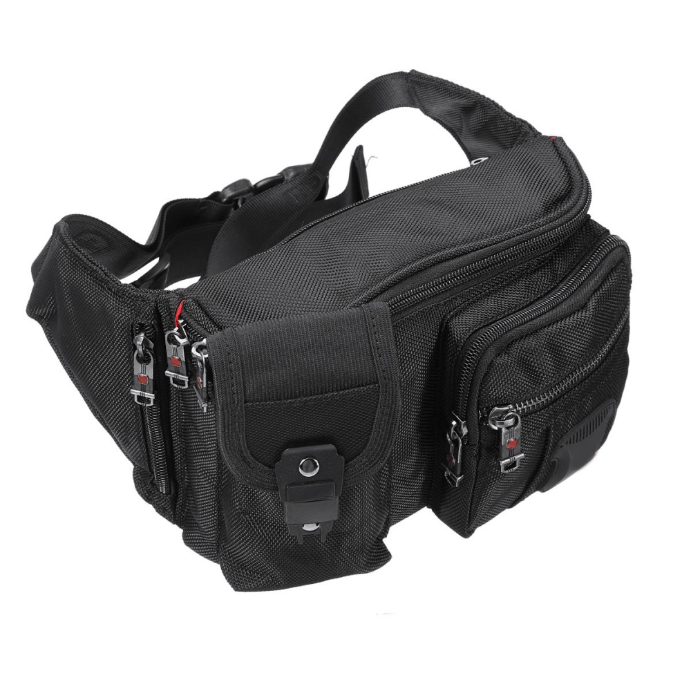 1680D Waterproof Men Women Outdoor Waist Shoulder Bag Travel Pack Sport Style - Black - Image 2