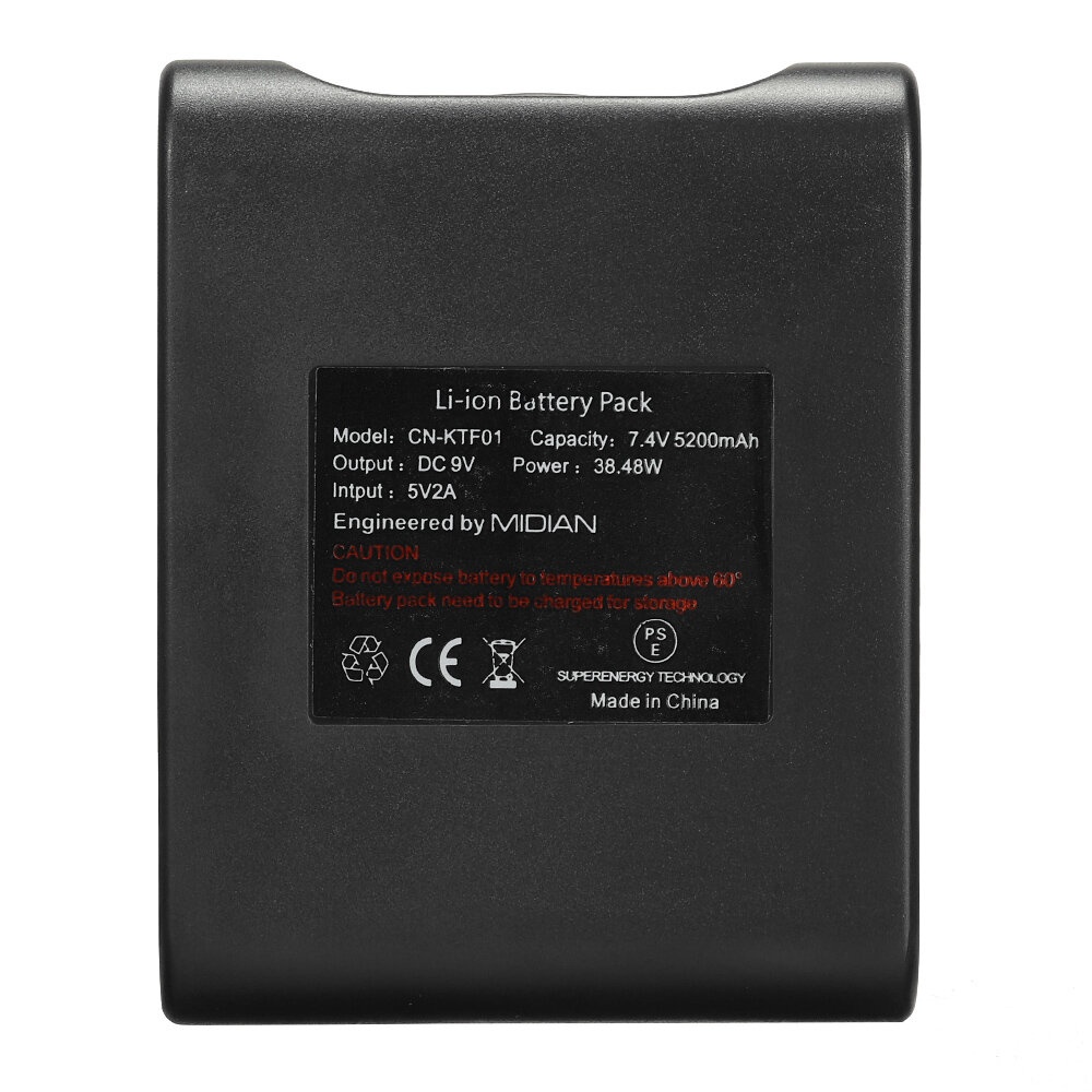 MIDIAN DC 9V 2A Power Bank 5200mAh For Heating Vest Jacket