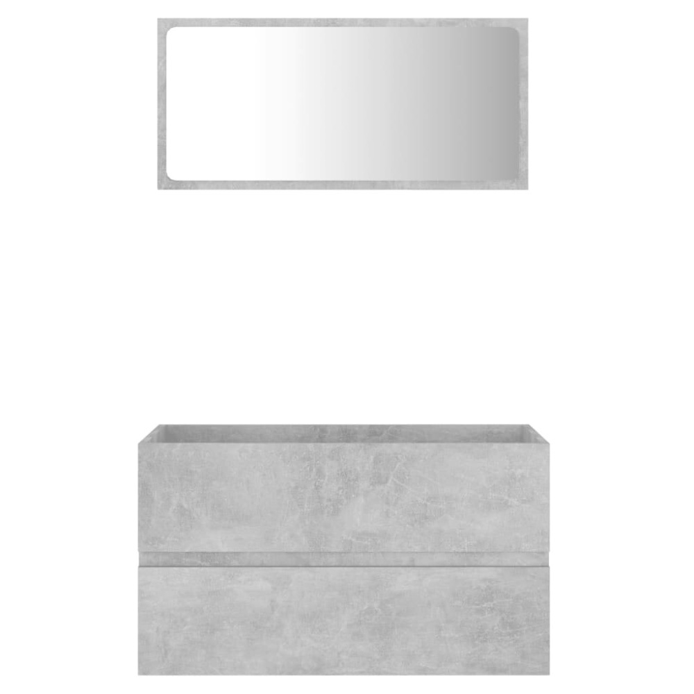 2 Piece Bathroom Furniture Set Concrete Gray Chipboard - Image 2