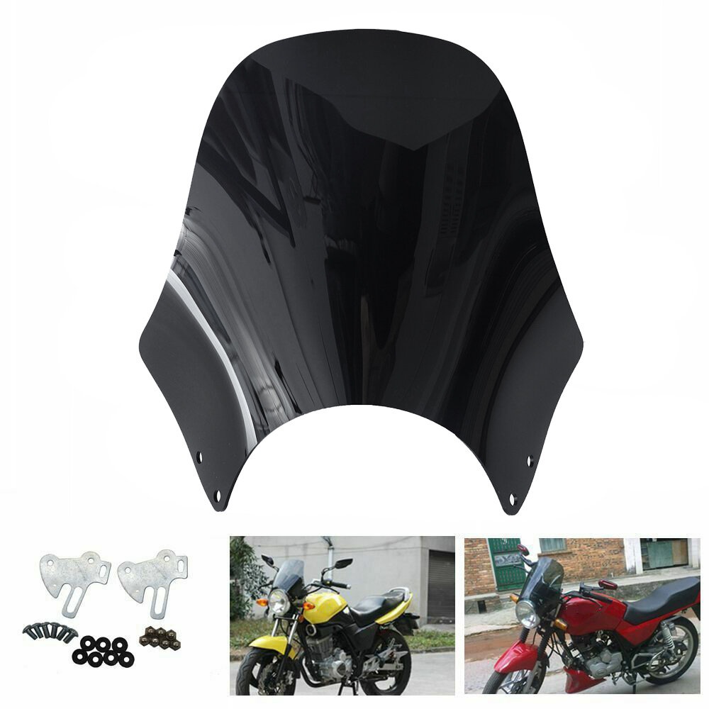 Motorcycle Round Headlight Windshield Windscreen For Honda/Kawasaki/Yamaha/Suzuki - Clear - Image 2