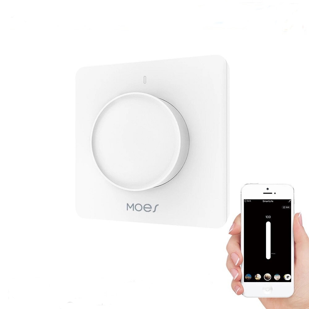 MoesHouse WiFi Smart Rotary Light Dimmer Switch Brightness Memory Smart Life/Tuya APP Remote Control Works with Alexa Google