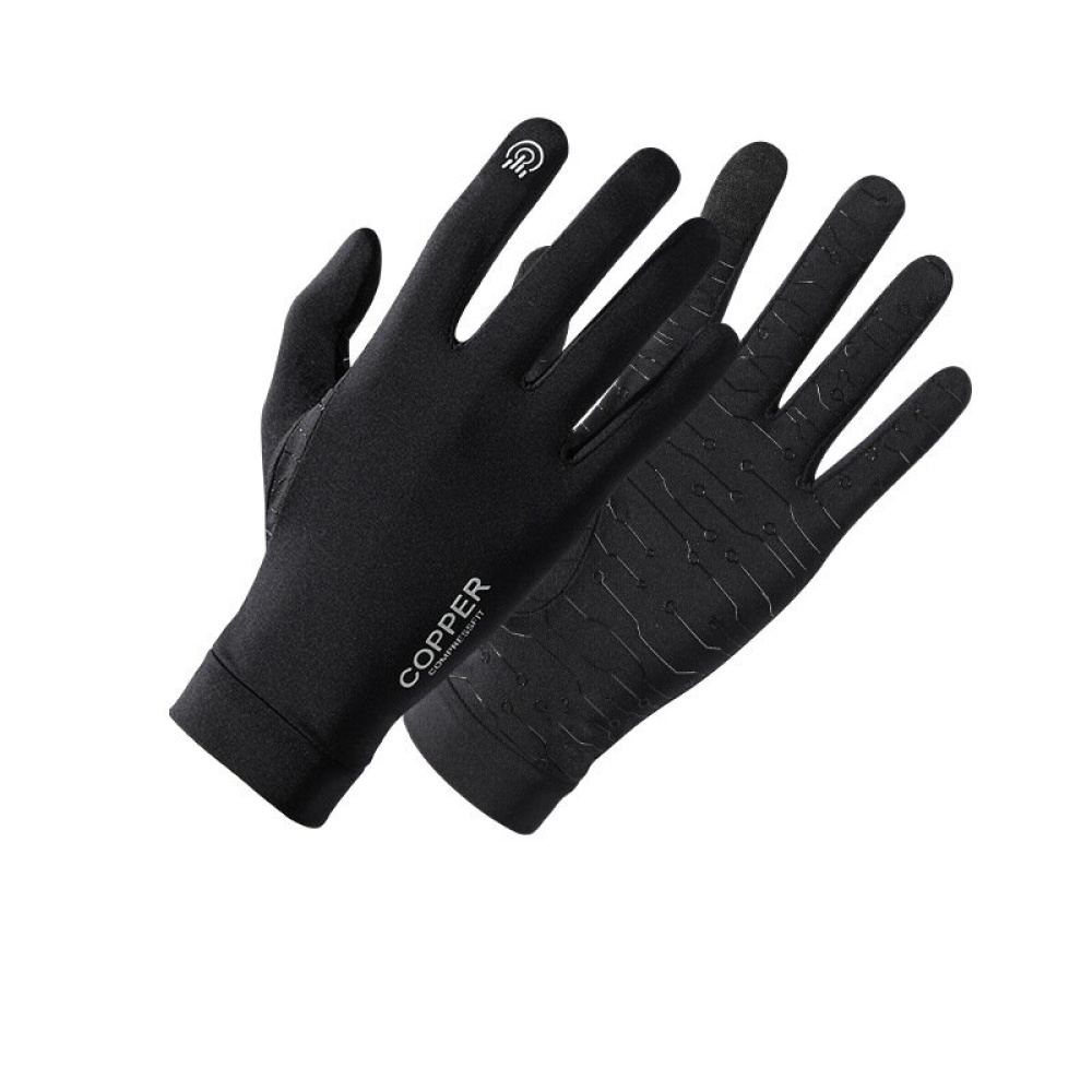 Copper Fiber Pressure Gloves Half Finger Relieve Joint Swelling Anti-bacterial Protective Training Non-slip Rehabilitation Gloves XG43 - S A