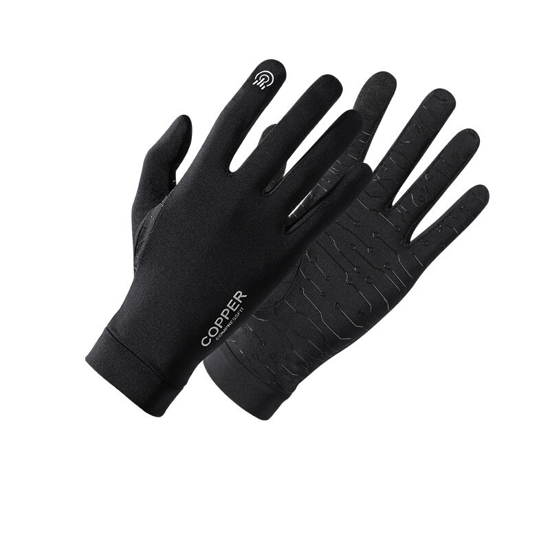 Copper Fiber Pressure Gloves Half Finger Relieve Joint Swelling Anti-bacterial Protective Training Non-slip Rehabilitation Gloves XG43 - S A