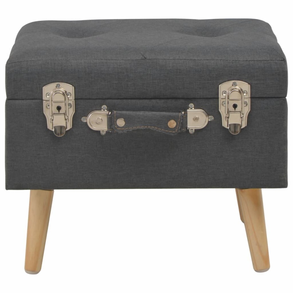 Storage stool 40 cm fabric dark gray - Image 2