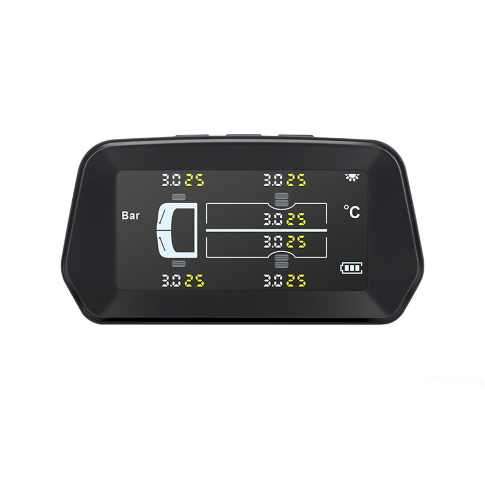 TPMS Solar Tire Pressure Monitor System Auto Power On Off with 6 External Sensors for Truck RV 6 Wheel Light Truck - 0-8Bar - Image 2