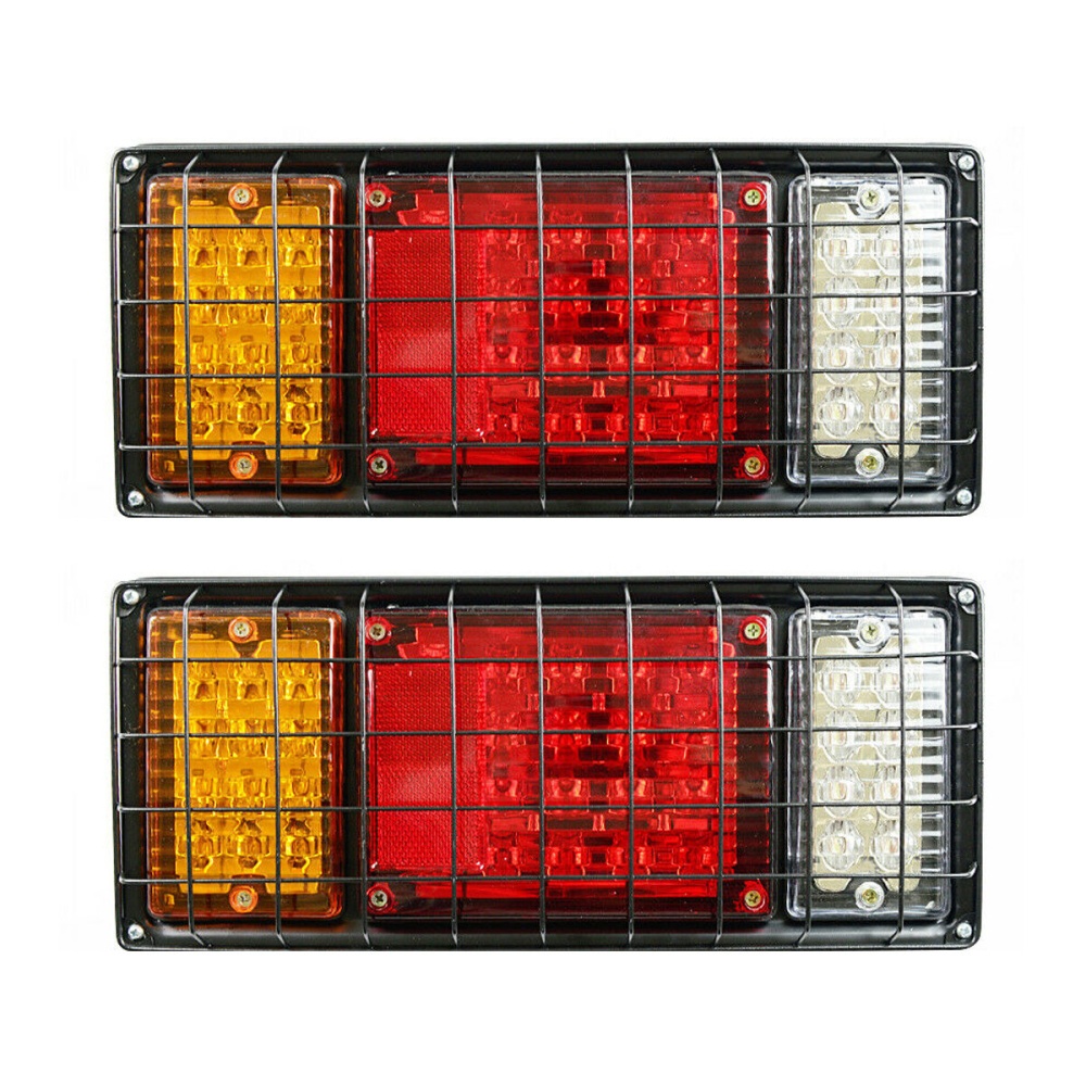 2pcs 12V 40 LED Tail Lights Replacement Lamp Red Yellow White For Trailer Caravan Truck Boat - Image 2