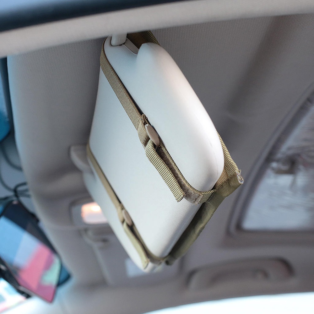 Multifunctional Car Sun Visor Storage Bag Nylon Material Car Storage Bag Car Supplies - Green - Image 2