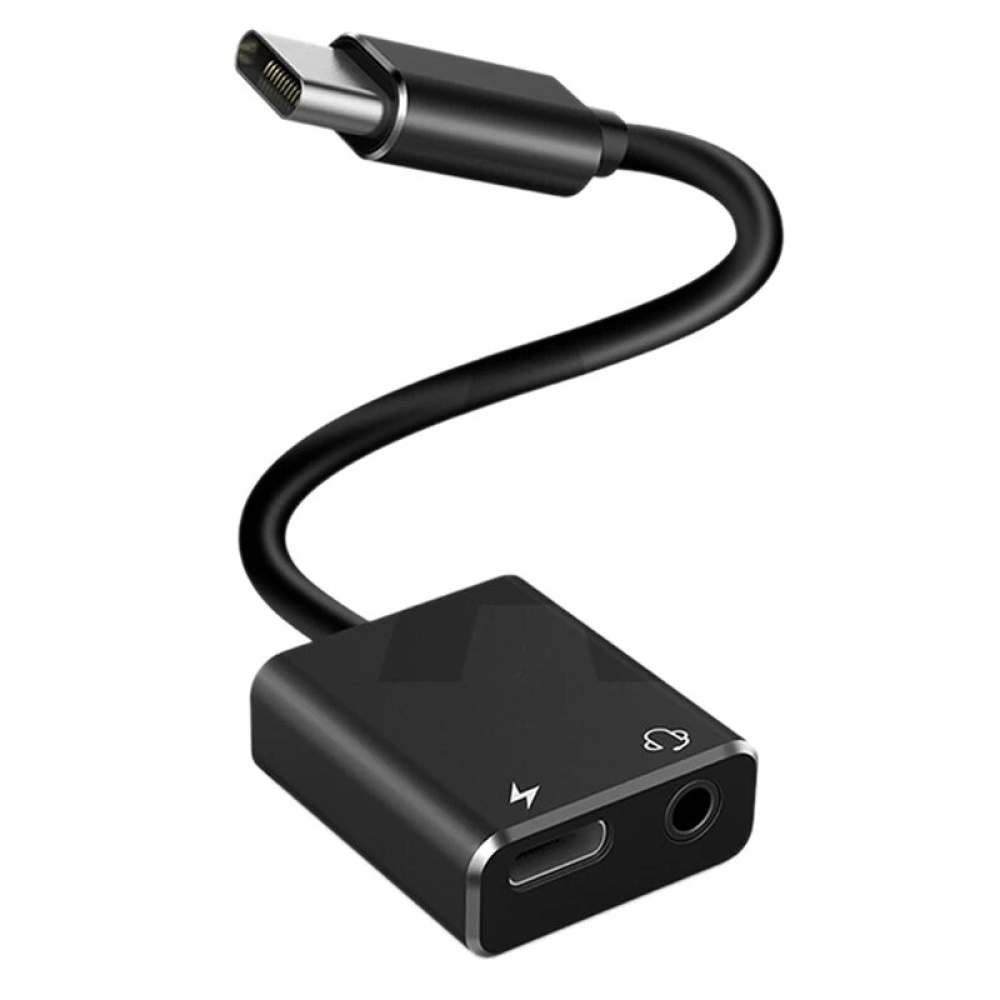 Bakeey EZ1216 Audio Sound Card Type-C to 3.5mm Audio Digital Sound Card with Pd Interface Fast Charging Port for Computer and Phone - Black