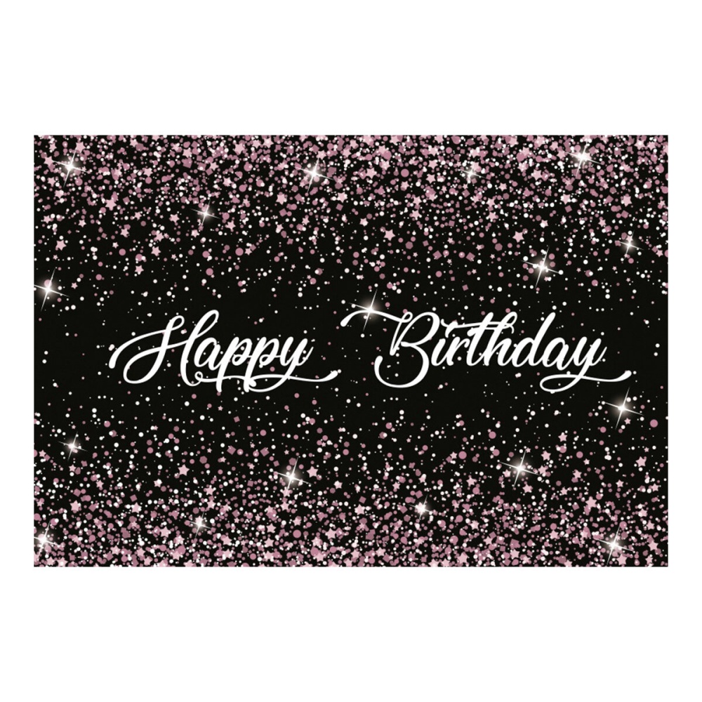 Happy Birthday Photography Backdrop Shiny Golden Dots Party Photo Background Cloth Decoration Props - White 1.5x2.2m