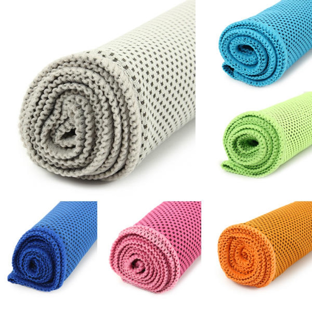 30x100cm Microfiber Super Absorbent Summer Cold Towel Sports Beach Hiking Travel Cooling Washcloth - Gray - Image 2