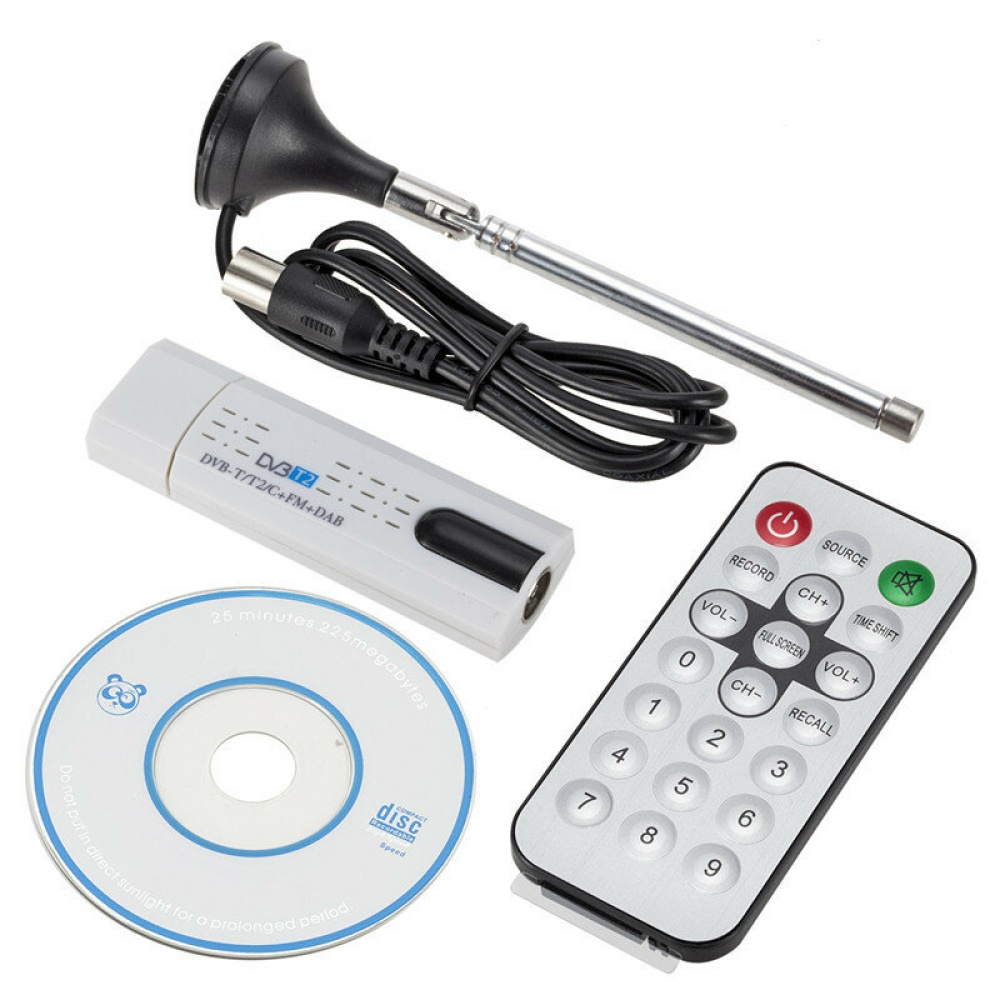 Antenne numerique Grwibeou USB 2.0 HD recepteur tuner TV DVB-T2 DVB-T DVB-C VHF UHF FM DAB pour Microsoft Windows Vista gagne 7 pour ordinateur portable PC