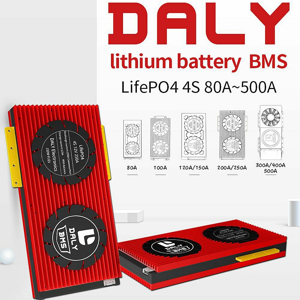 DALY BMS 3.2V 4S 80A 120A 200A 300A 500A LiFepo4 18650 BMS PCM Battery with Balance for lili ion Lipo Battery Cell Pack Module - 80A Common Port - Image 2