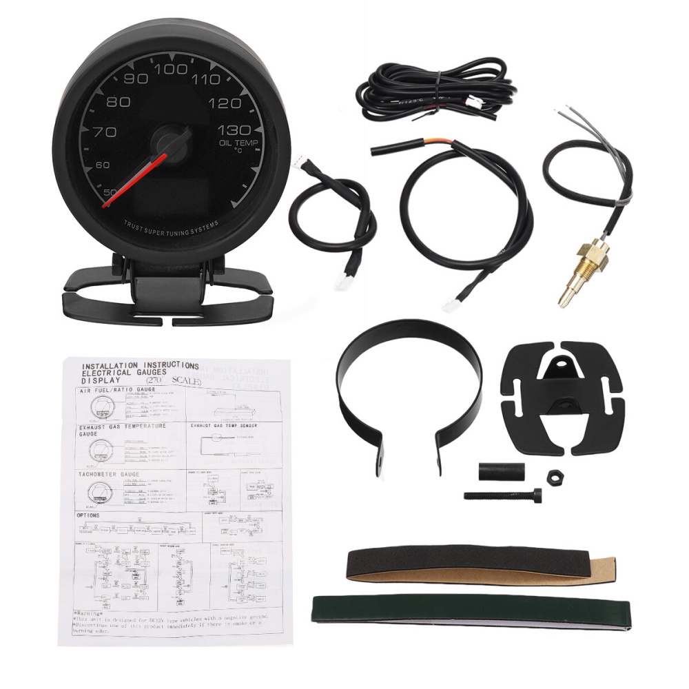 12V 2.5" 62MM 50-150°C Multi LCD 7 Color LED Digital Display Oil Temp Gauge With Sensor - Image 2