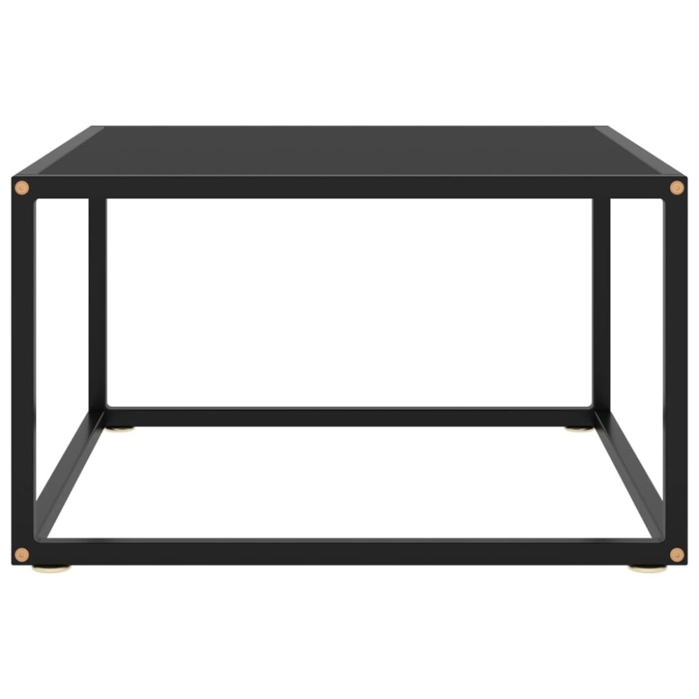 Tea Table Black with Black Rectangular Glass 23.6"x23.6"x13.8" - Image 2