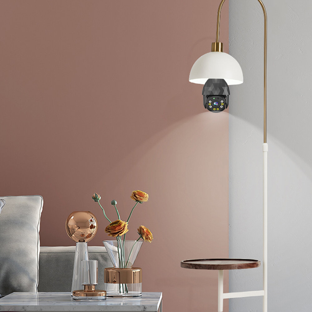 Guudgo HD 1080P WIFI IP E27 Camera Surveillance 8 LED Diamond Bulb Ball Camera Smart Dual light Night Vision with E27 Base - Image 2