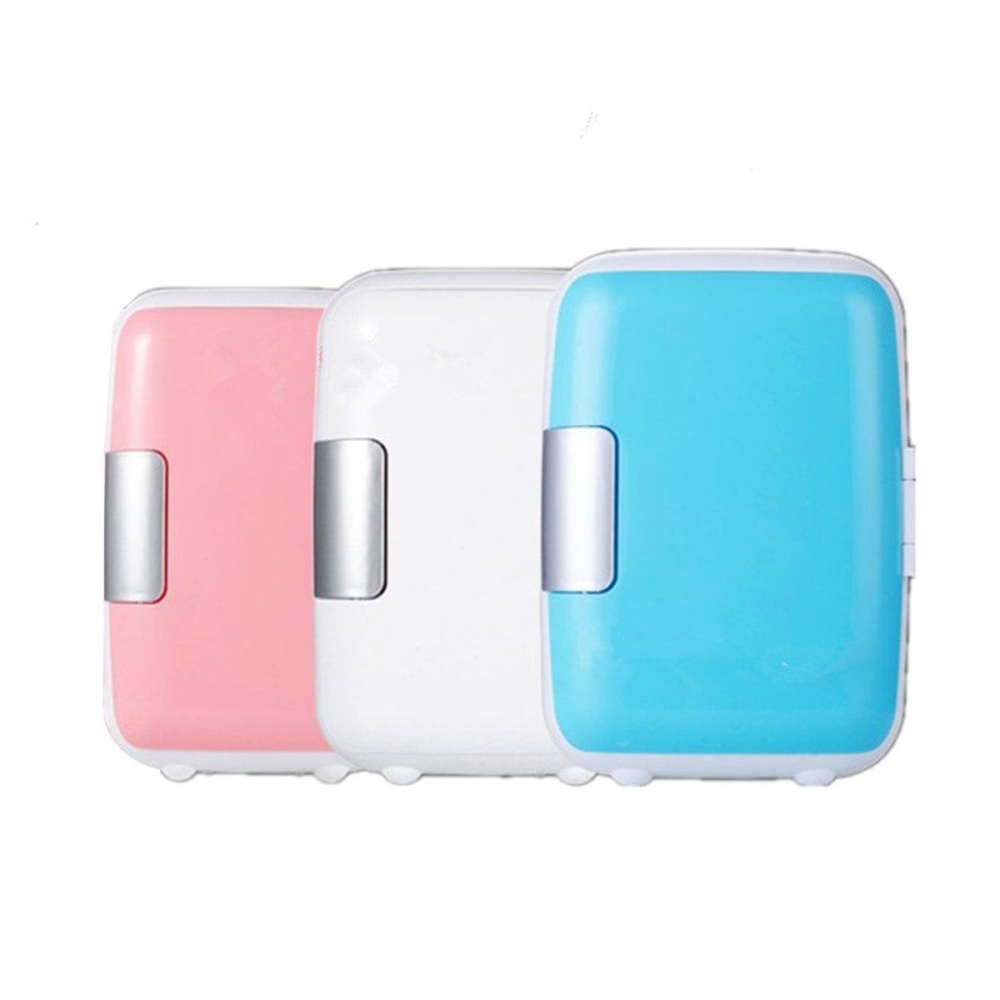 4L 48W Blue White Pink Portable Mini Car Home Refrigerator - White - Image 2