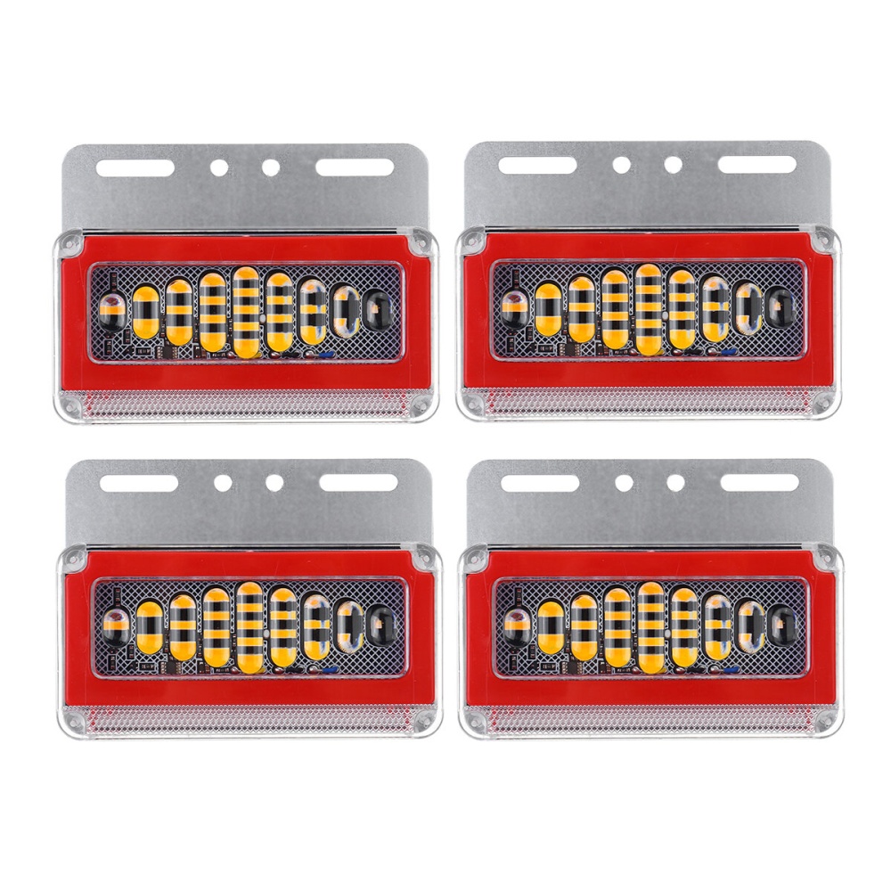 4pcs 24V Flowing LED Side Marker Signal Light Indicator For Truck Trailers - White - Image 2