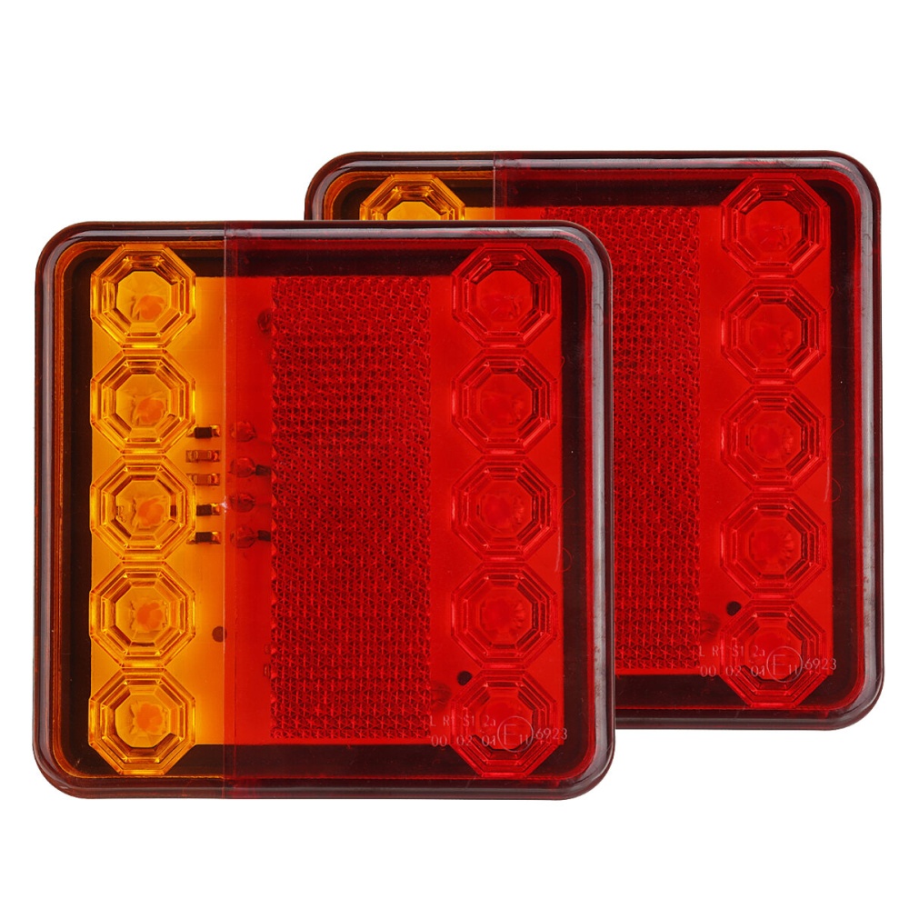 2pcs 12V/24V 10 LED Rear Tail Stop Brake Light Indicator For Boat Trailer Caravan Van - Image 2