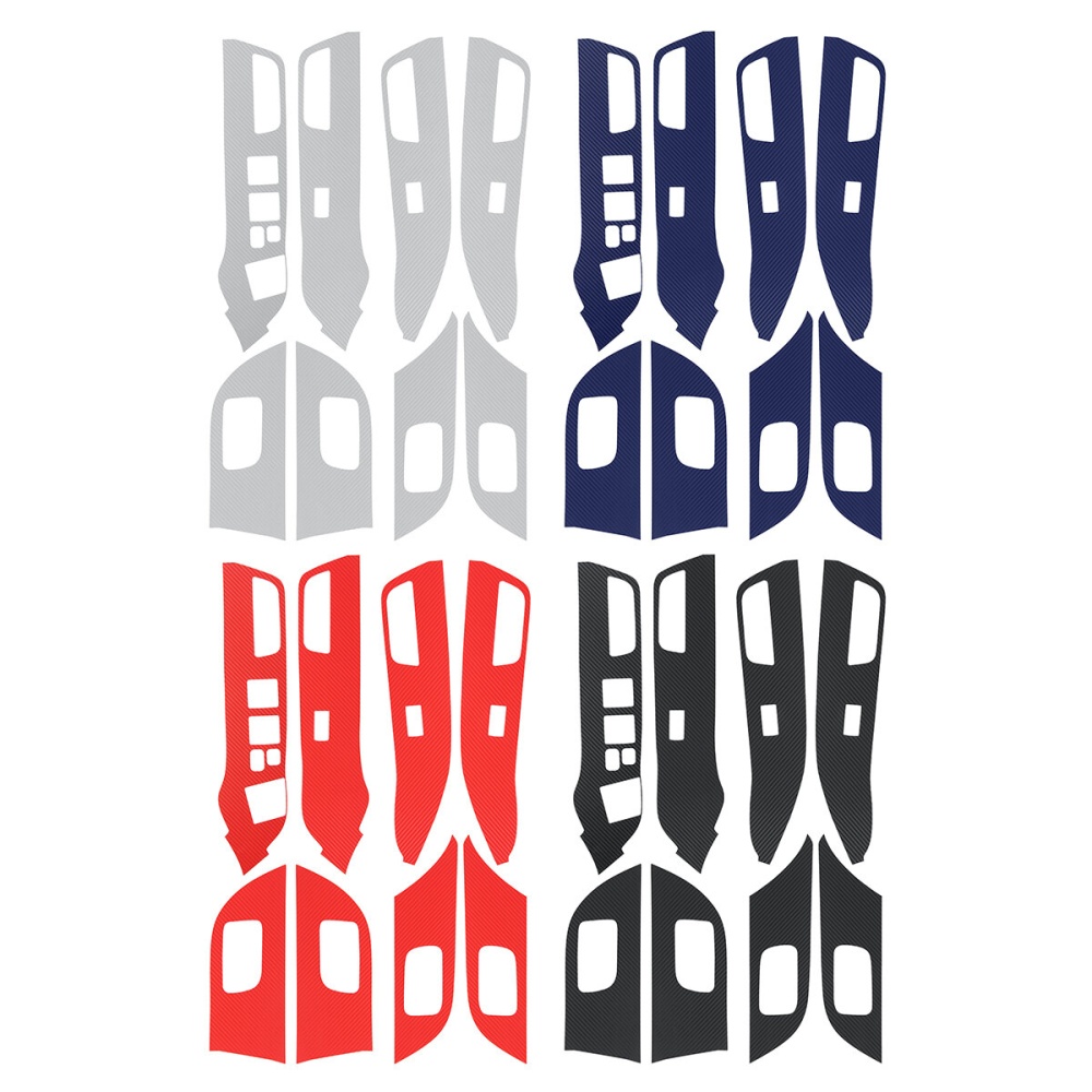 8pcs Car Carbon Fiber Armrest Handle Sticker Decoration For MITSUBISHI - Blue - Image 2