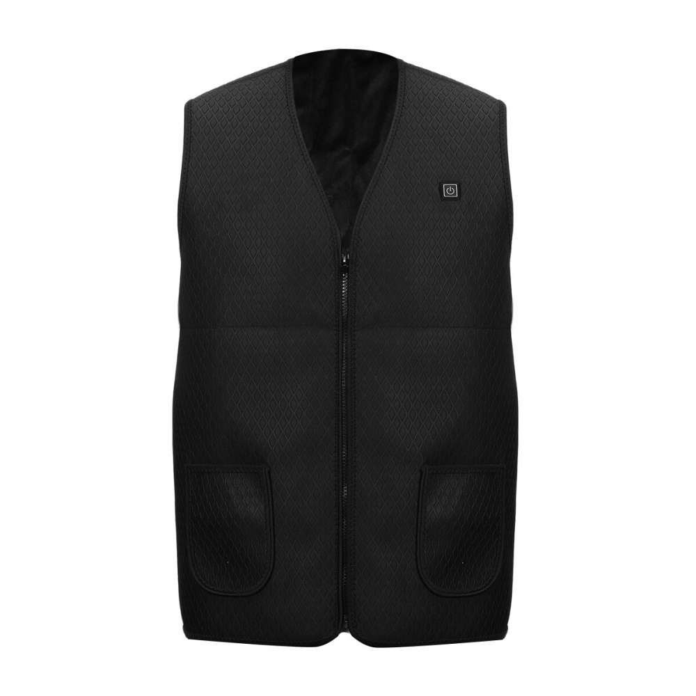 Men Women Heated Vest Warm Body Electric USB Heating Jacket Winter Clothing Motorcycle Short Sleeve Coat - M - Image 2