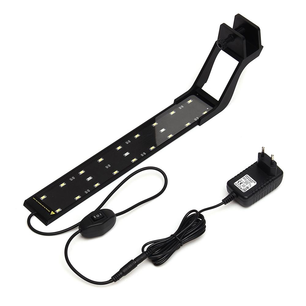 8W 33cm Blue & White LED Adjustable Aquarium Fish Tank Lamp Super Slim Clip On Light - US Plug - Image 2