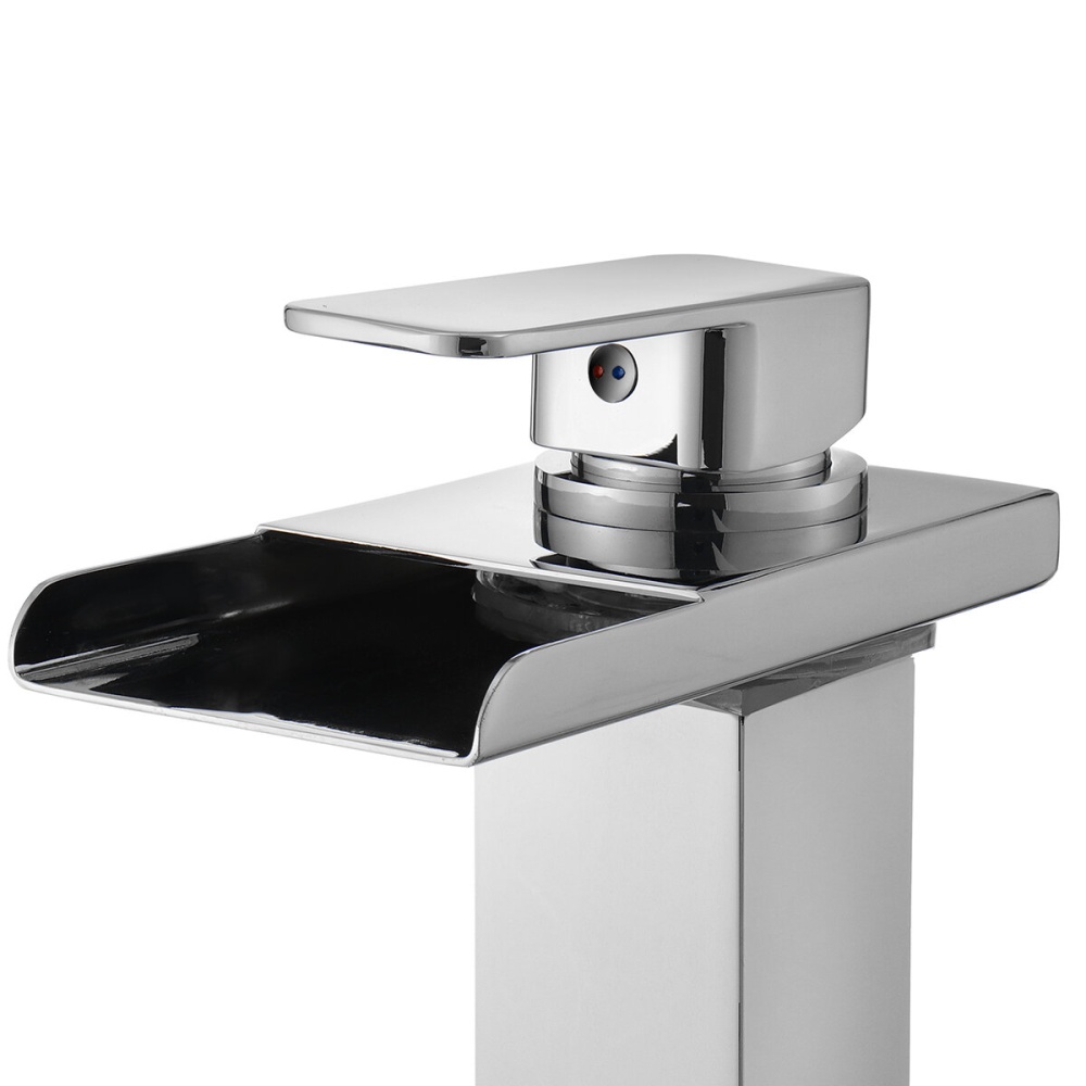 Modern Brass Chrome Mixer Tap Waterfall Kitchen Bathroom Basin Sink Faucet Holes - Image 2