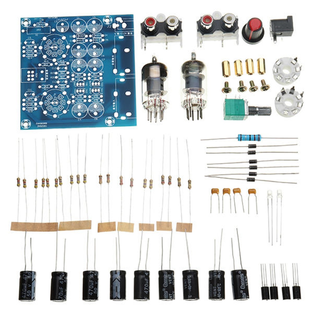 6J1 Pre-amp Tube Preamplifier Amplifier Stereo AC12V DIY Kit - Image 2