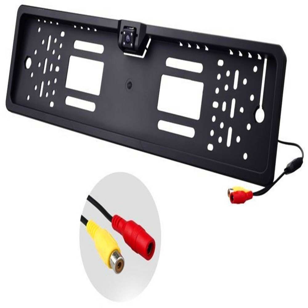 170° 4LED Car License Plate Frame Rear View Backup Camera Auto Reverse European - Black - Image 2