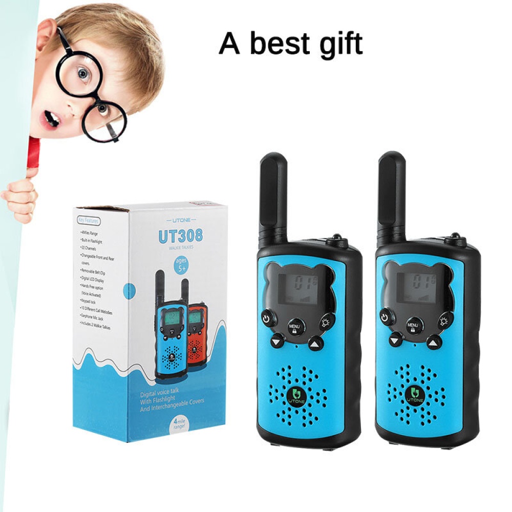 Handheld Walkie Talkie Children's Toy Walkie Talkie Car Outdoor Travel Walkie Talkie - EU Plug Red - Image 2