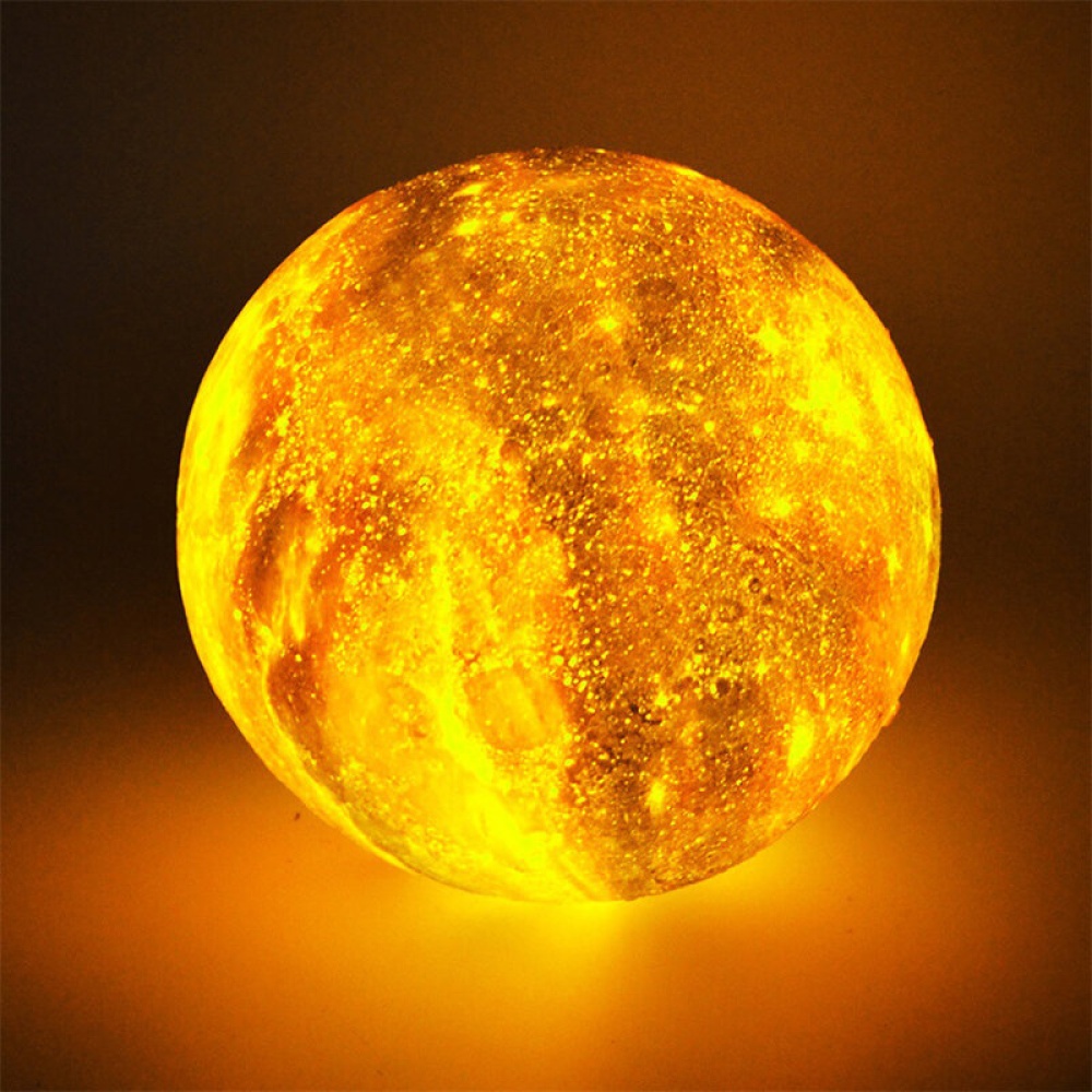 3D Printing Moon Lamp Space LED Night Light Remote Control / Touch/ Pat Contorl Lamp USB Charge Valentine Gift - 8CM Touch Control+3 Color - Image 2