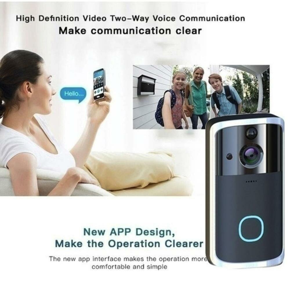 M7 HD 720P WiFi Smart Video Doorbell Multifunctional Intercom Two Way Audio Ring Camera - Image 2