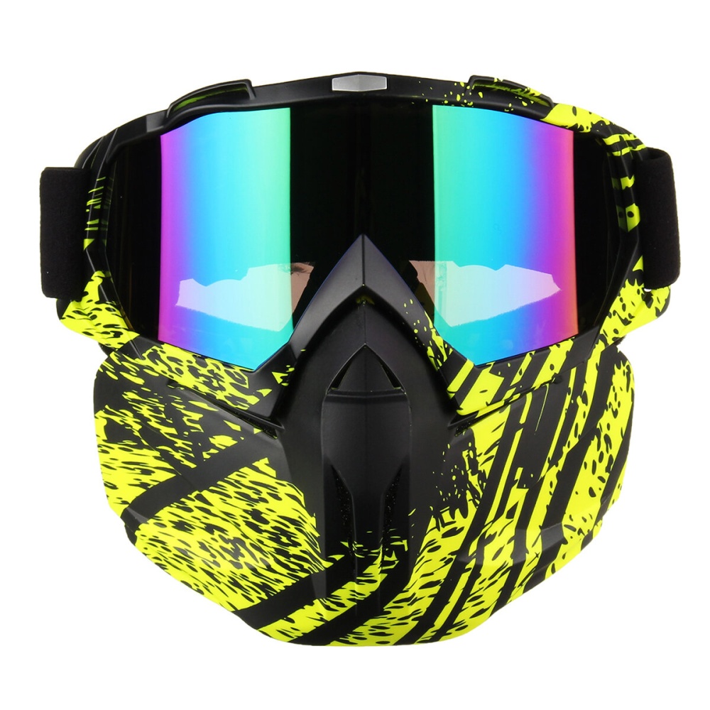 Detachable Full Face Mask Goggles Motorcycle Motocross Ski Riding Cycling Protector Outdoor - 3