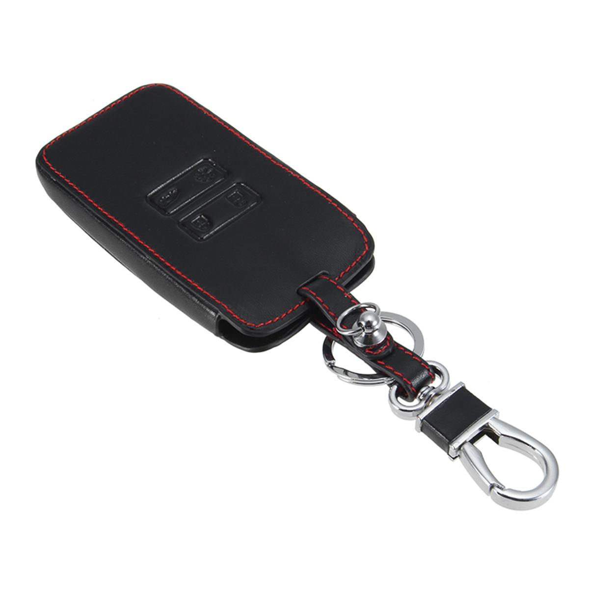 Car Black PU Leather Key Holder Remote Key Case Keychain For Renault Kadjar 2016 - Image 2