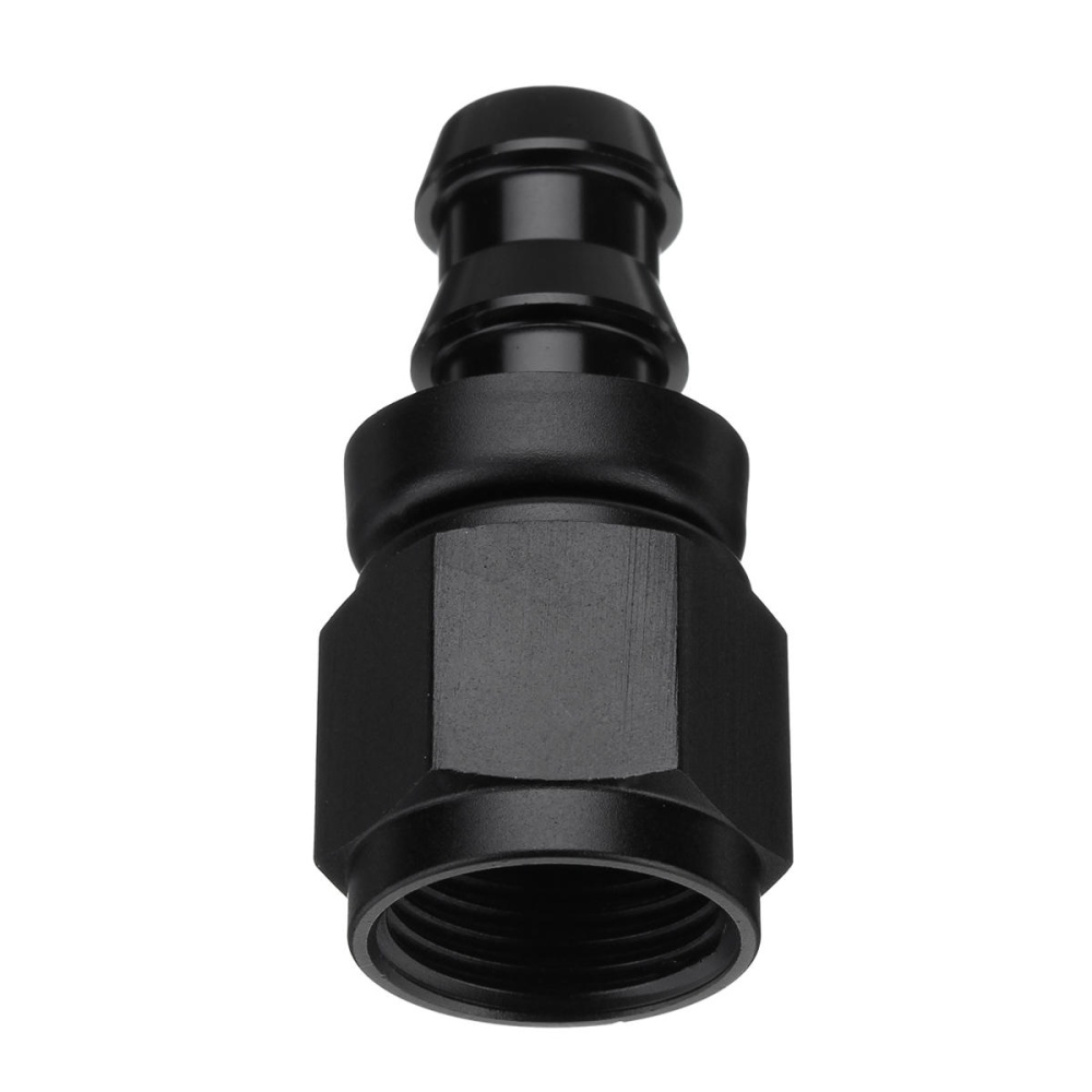 AN-8 Straight Fast Flow Push-On Oil Fuel Hose End Fitting Adapter Black - Image 2