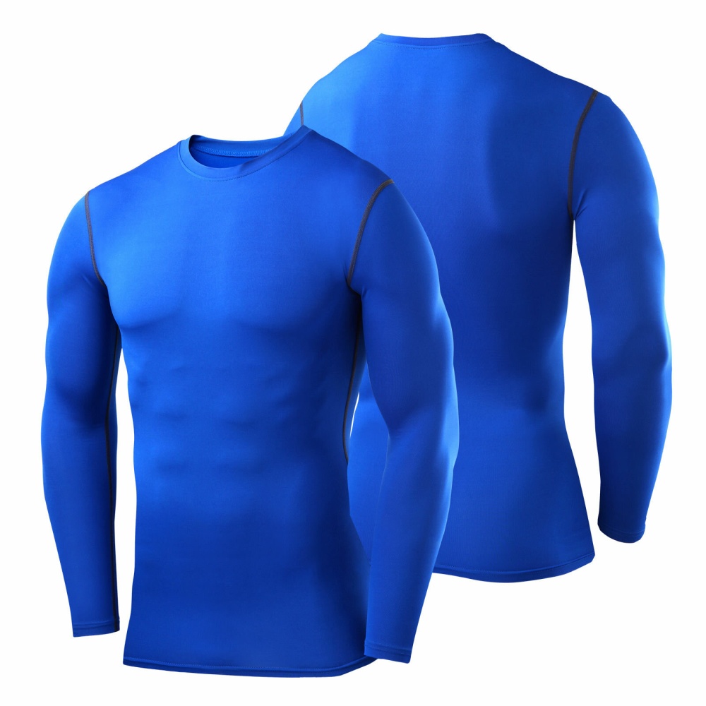 Mens Riding Sports Gear GYM Wear Under Base Layer Long Sleeve T-Shirt - XXL Red - Image 2