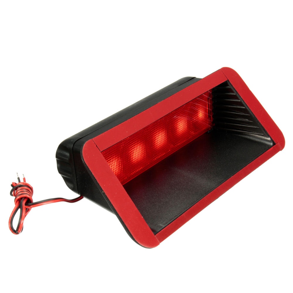 12V Car 5 LED Warning Rear Tail 3rd Third Brake Stop Light High Mount Lamp Red - Image 2