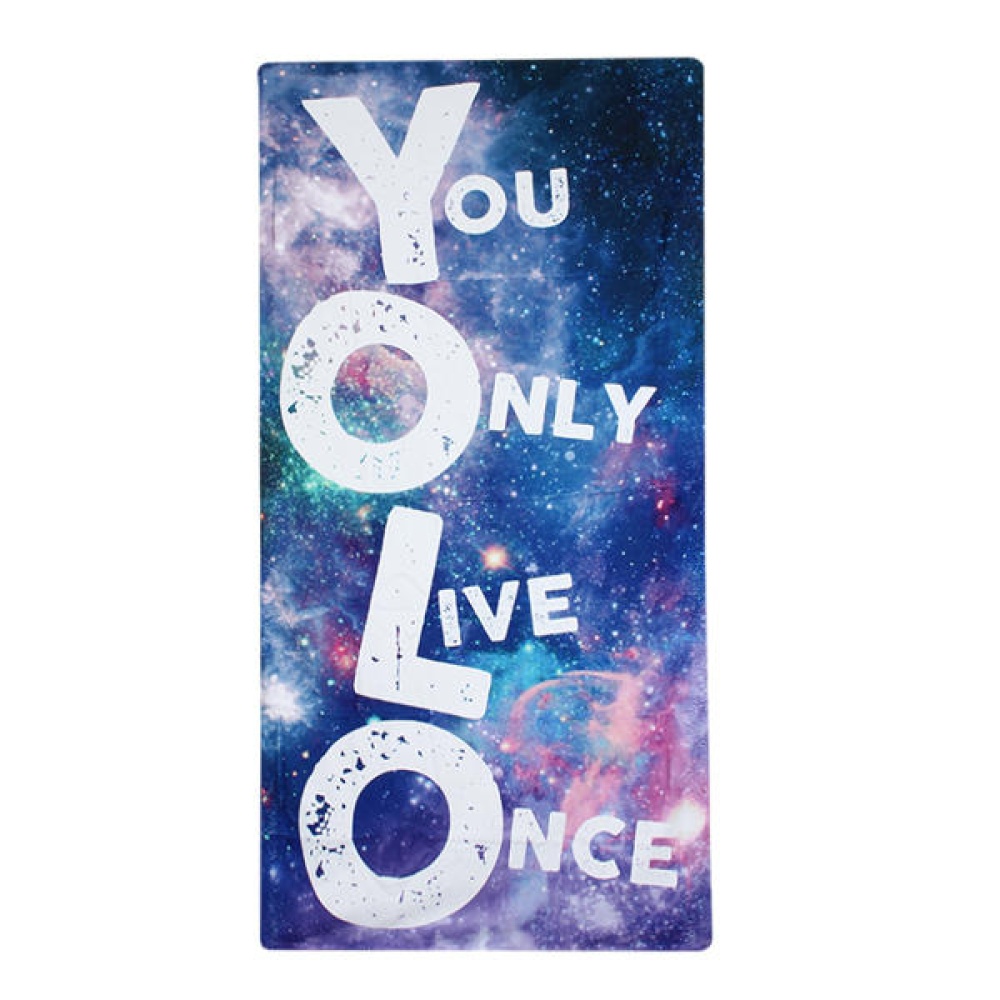 70x140cm Polyester Fiber Galaxy YOLO Pattern Bath Beach Towel Soft Reactive Print Washcloth - Image 2