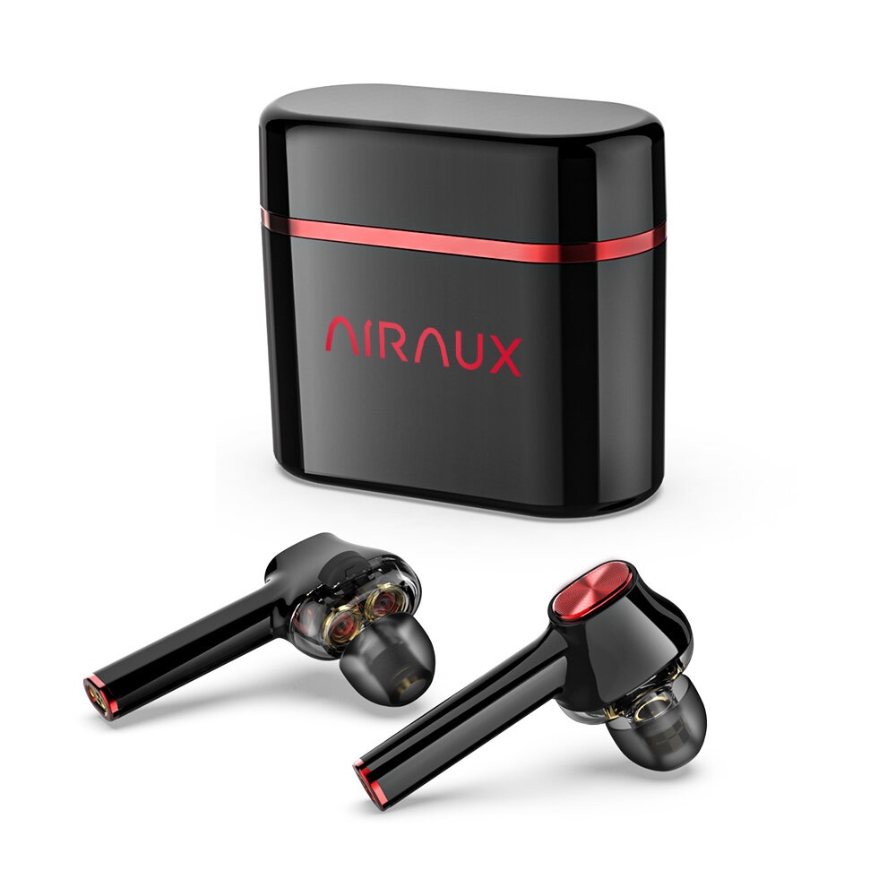 BlitzWolf® AIRAUX AA-UM5 Dual Dynamic Drivers TWS Earbuds True Wireless Stereo Tap Control Waterproof Earphone with Type C Charging Case - Black - Image 2