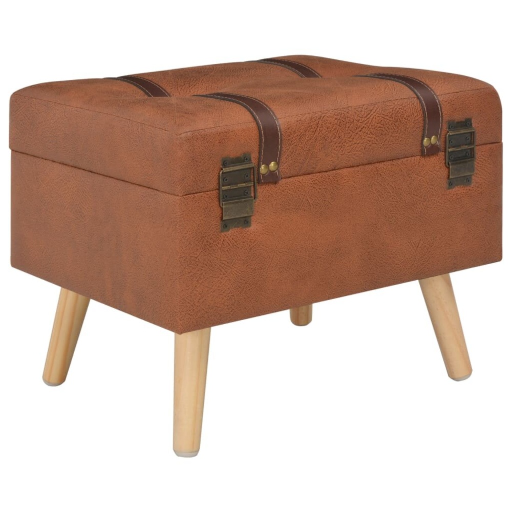 Storage stool 40 cm artificial leather tan - Image 2