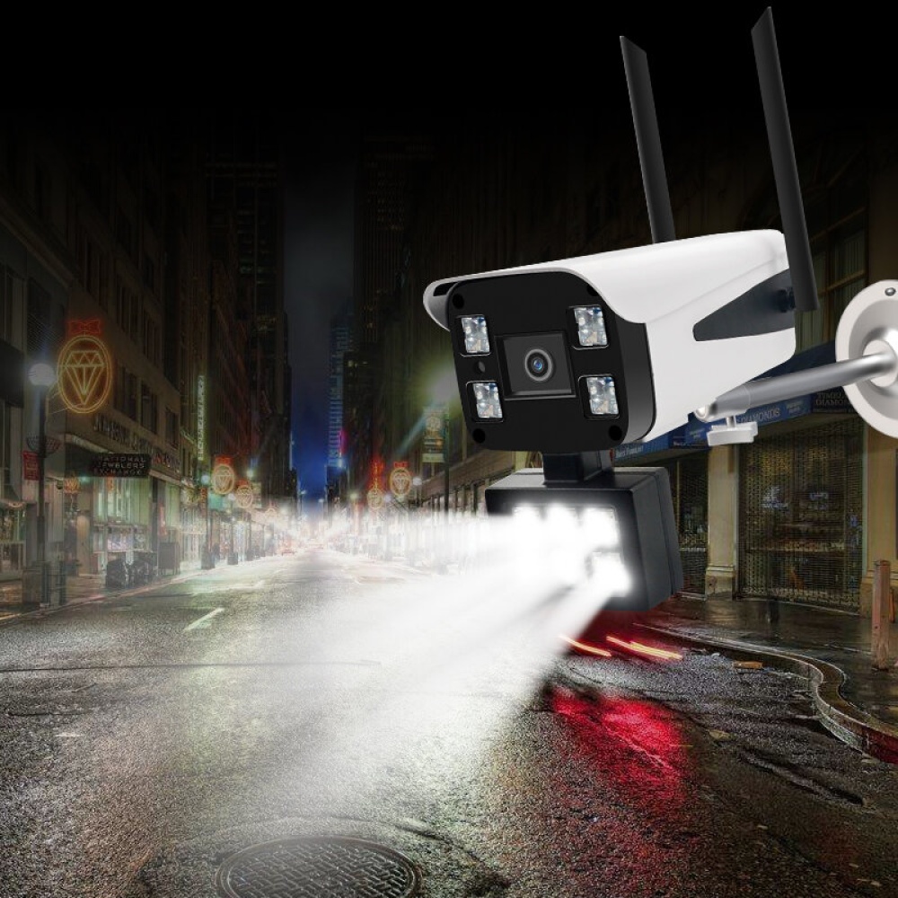 GUUDGO 10LED 1080P Camera IP de securite sans fil WiFi Camera de vision nocturne polychrome exterieure IP66 etanche ONVIF