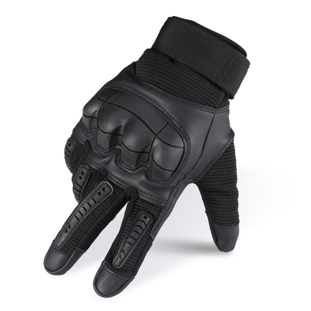 Touch Screen Military Tactical Airsoft Full Finger Gloves Hard Knuckle Outdoor 3 Colors - L Brown - Image 2