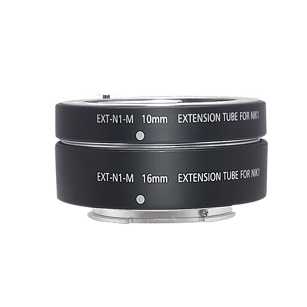 Mcoplus EXT-N1 10mm 16mm Auto Focus Macro Extension Tube Ring for Nikon N1 Mount V1 S1 S2 J1 J2 J3 J4 J5 J6 Mirrorless Camera - Black