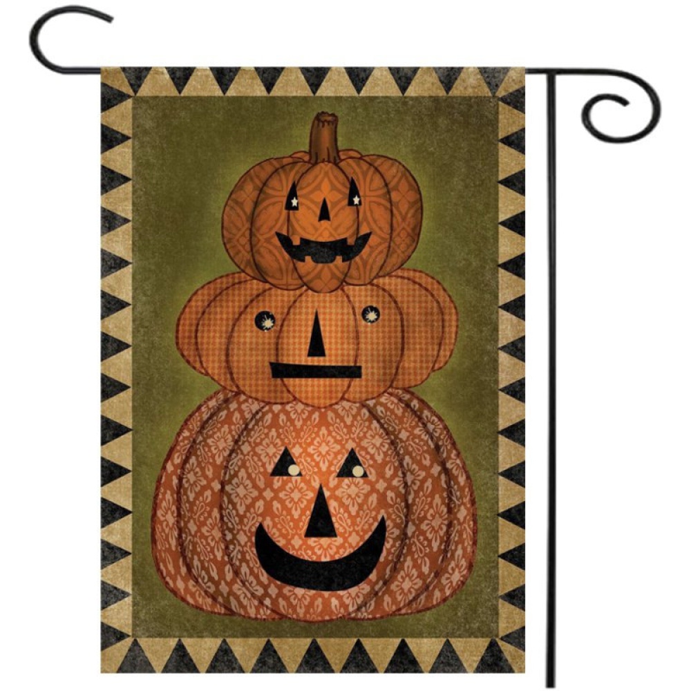 30x45cm  Pumpkin Polyester Welcome Flag Garden Holiday Decoration - Image 2