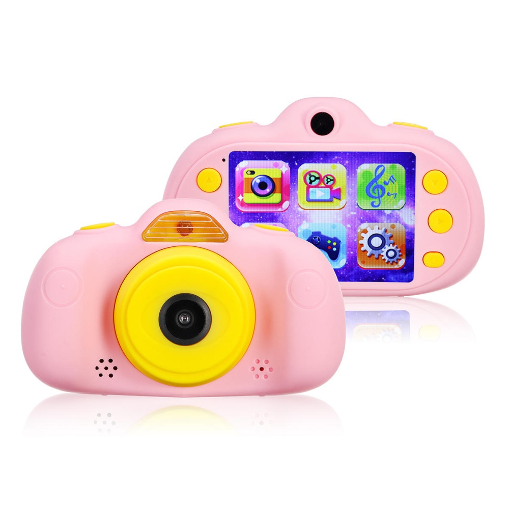 Children Digital Camera 2.4inch 8MP HD Camcorder Action Camera For Outdoor Travel - Pink