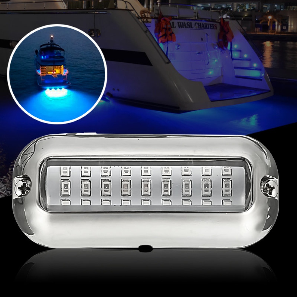 3.5inch Blue 27 Led 316SS Cover 50W 74Lm Under Water Pontoon Waterproof Boat Transom Lights - Image 2