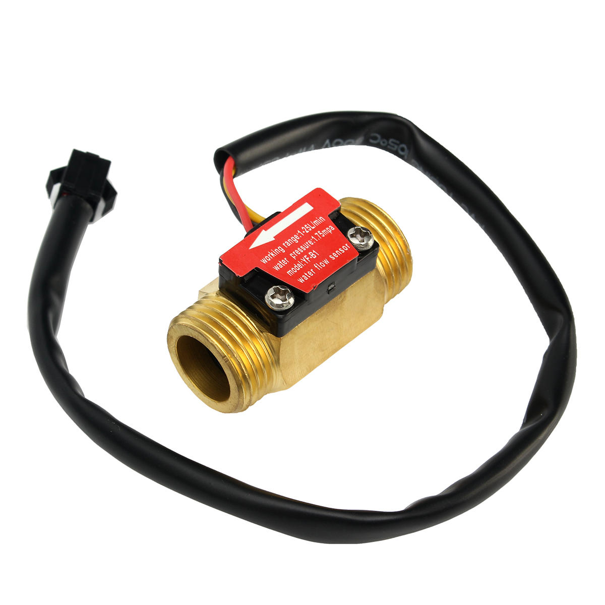 Full Copper Water Flow Sensor 1.75Mpa G1/2 Pulse Hall Flow Meter Switch 1-25L/Min - Image 2